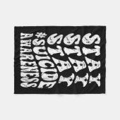 Retro Groovy Blijf Blijf Blijf Zelfmoord Bewustzij Fleece Deken (Voorkant (Horizontaal))
