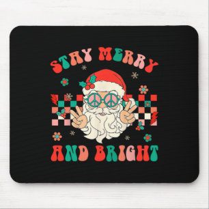 Retro Groovy blijf Merry en Bright kerstman Chr Muismat