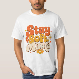 Retro Groovy "Blijf Zacht, Mama" SVG-ontwerp T-shirt