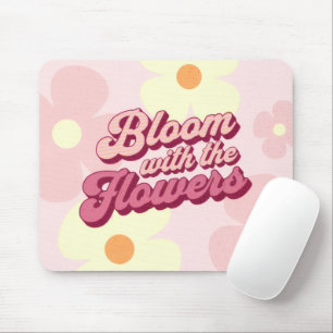 Retro Groovy Bloei met de Bloemen Muismat