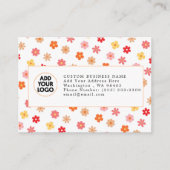 🌸 Retro Groovy Bloem Custom Logo Zakelijk Visitekaartje (Voorkant)