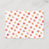 🌸 Retro Groovy Bloem Custom Logo Zakelijk Visitekaartje (Achterkant)