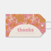 Retro Groovy bloemboog | Boho Favor Cadeaulabel (Voorkant (Horizontaal))