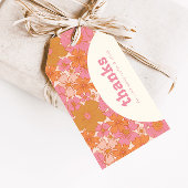 Retro Groovy bloemboog | Boho Favor Cadeaulabel