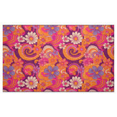 retro Groovy bloemen Stof (Fat Quarter)
