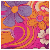 retro Groovy bloemen Stof (Close Up)