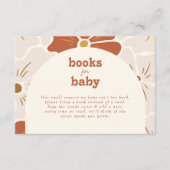 Retro Groovy Bloemenboog Baby in Bloom | Boho Informatiekaartje (Voorkant)