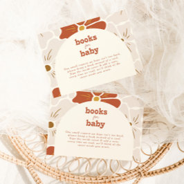 Retro Groovy Bloemenboog Baby in Bloom | Boho Informatiekaartje