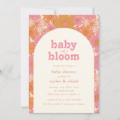 Retro Groovy Bloemenboog Baby in Bloom | Kaart (Voorkant)