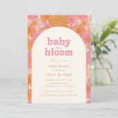 Retro Groovy Bloemenboog Baby in Bloom | Kaart (Staand voorkant)