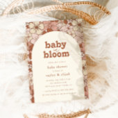 Retro Groovy Bloemenboog Baby in Bloom | Neutraal Kaart