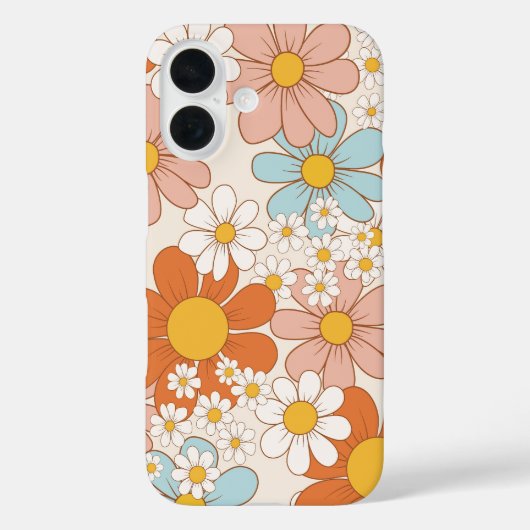 Retro Groovy Bloemendaisy Naadloos Patroon Case-Mate iPhone Case (Achterkant)