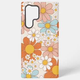 Retro Groovy Bloemendaisy Naadloos Patroon Samsung Galaxy Hoesje