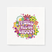 Retro Groovy Bloemmotief Servet (Voorkant)