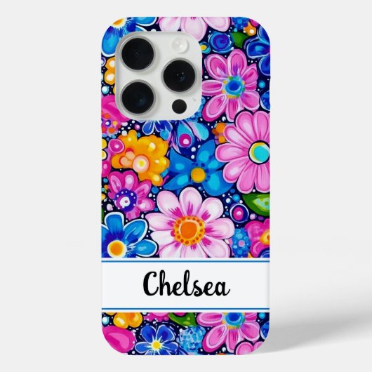 Retro Groovy Bloemstuk Persoonlijk Case-Mate iPhone Case (Achterkant)