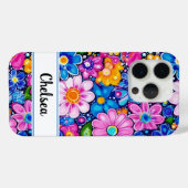 Retro Groovy Bloemstuk Persoonlijk Case-Mate iPhone Case (Achterkant (horizontaal))