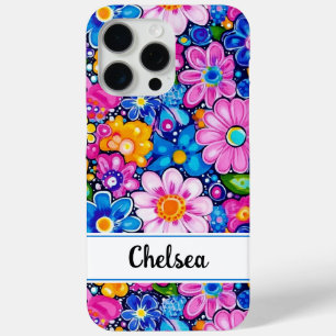 Retro Groovy Bloemstuk Persoonlijk iPhone 15 Pro Max Hoesje