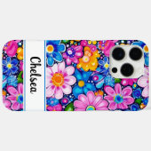 Retro Groovy Bloemstuk Persoonlijk Case-Mate iPhone Case (Achterkant (horizontaal))