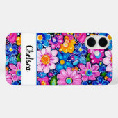 Retro Groovy Bloemstuk Persoonlijk Case-Mate iPhone Case (Achterkant (horizontaal))