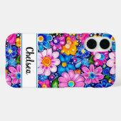 Retro Groovy Bloemstuk Persoonlijk Case-Mate iPhone Case (Achterkant (horizontaal))
