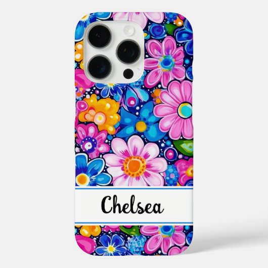 Retro Groovy Bloemstuk Persoonlijk Case-Mate iPhone Case (Achterkant)