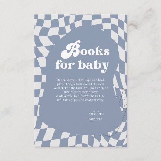 Retro Groovy Boeken voor Baby shower Enclosure Kaa Informatiekaartje (Voorkant)