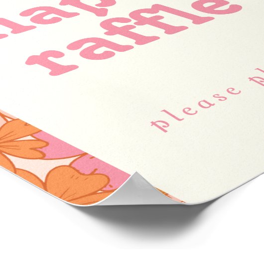 Retro Groovy Boho Baby in Bloom Luier Raffle Teken Poster (Hoek)