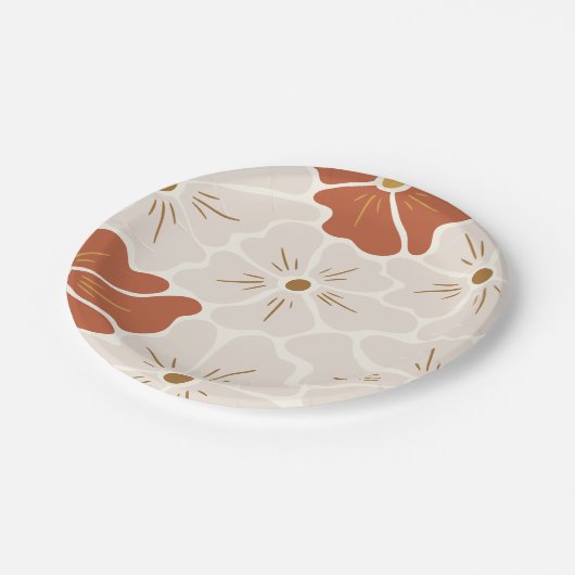 Retro Groovy Boho Baby in Bloom Papieren Bordje (Gekanteld)