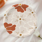 Retro Groovy Boho Baby in Bloom Papieren Bordje