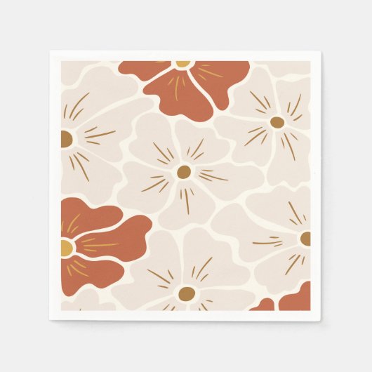 Retro Groovy Boho Baby in Bloom Servet (Voorkant)