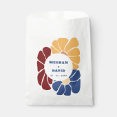 Retro Groovy Boho Chic Bloemen Bruiloft Bedankzakje (Voorkant)