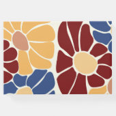 Retro Groovy Boho Chic Bloemen Bruiloft Gastenboek (Achterkant)
