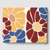 Retro Groovy Boho Chic Bloemen Bruiloft Gastenboek (Achterkant)