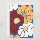 Retro Groovy Boho Chic Bloemen Bruiloft Kaart (Achterkant)