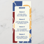 Retro Groovy Boho Chic Bloemen Bruiloft Menu (Voorkant)