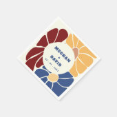 Retro Groovy Boho Chic Bloemen Bruiloft Servet (Hoek)