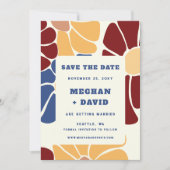 Retro Groovy Boho Chic Floral Save The Date Aankondiging (Voorkant)