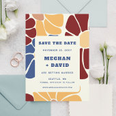 Retro Groovy Boho Chic Floral Save The Date Aankondiging