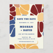 Retro Groovy Boho Chic Floral Save The Date Aankondigingskaart (Voorkant)