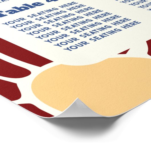 Retro Groovy Boho Chique Bloemen Bruiloft Zitplaat Poster (Hoek)