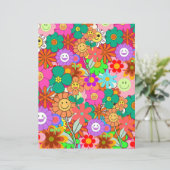 Retro Groovy Boho Hippie Flowers (Staand voorkant)