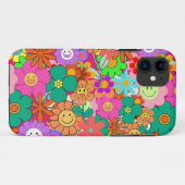 Retro Groovy Boho Hippie Flowers Case-Mate iPhone Case (Achterkant (horizontaal))