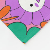Retro Groovy Boho Hippie Flowers Fleece Deken (Hoek)
