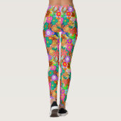 Retro Groovy Boho Hippie Flowers Leggings (Achterkant)