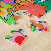 Retro Groovy Boho Hippie Flowers Legpuzzel (Zijkant)