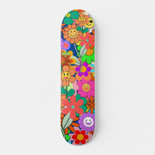Retro Groovy Boho Hippie Flowers Persoonlijk Skateboard