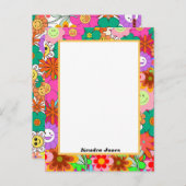Retro Groovy Boho Hippie Flowers Planner Briefkaart (Voorkant / Achterkant)