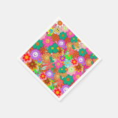 Retro Groovy Boho Hippie Flowers Servet (Hoek)