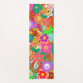 Retro Groovy Boho Hippie Flowers Yogamat (Voorkant)