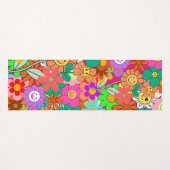 Retro Groovy Boho Hippie Flowers Yogamat (Voorkant (horizontaal))